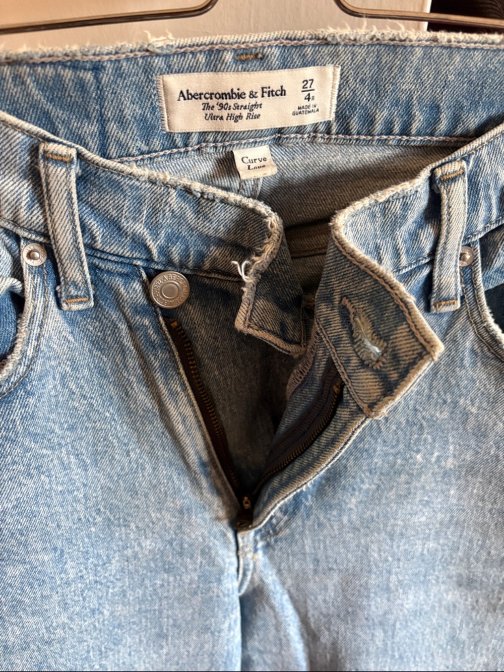 Abercrombie & Fitch Light Blue Stonewash High Rise Straight Jeans